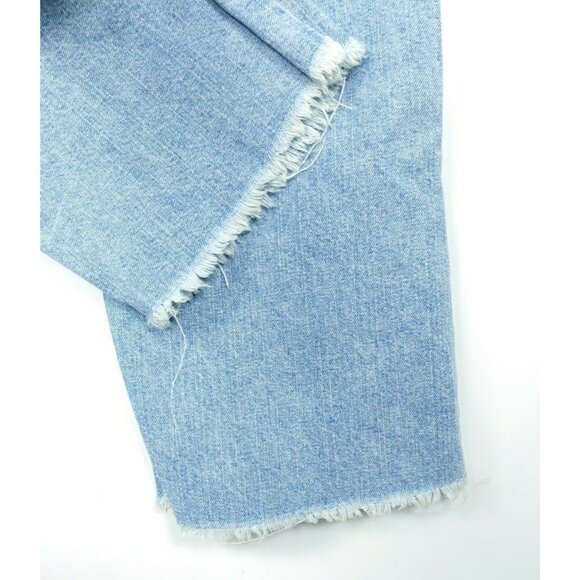 GUESS Jeans USA 90s Y2K Womens 28 Blue Cotton Denim Raw Hem Ankle Capri - Picture 3 of 8